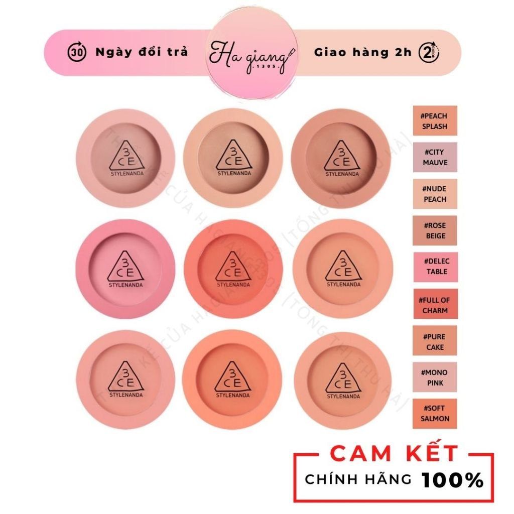 Phấn Má Hồng 3CE Mood Recipe Face Blush (Tròn)