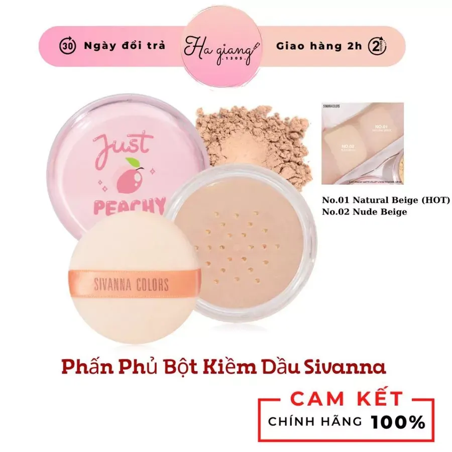 Phấn Phủ Bột Kiềm Dầu Sivanna Trái Đào Peach Super