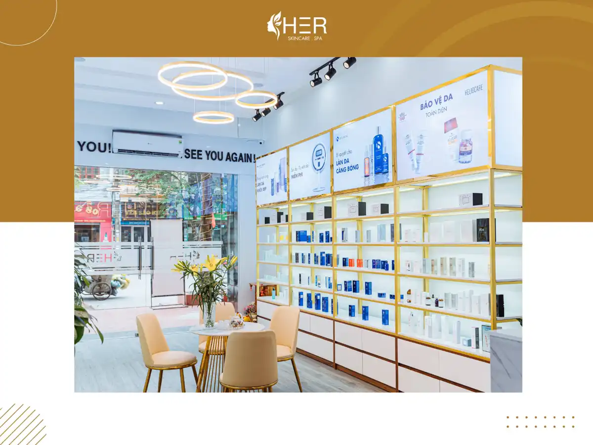 Không gian sáng sủa, cơ sở đạt chuẩn tại HER Skincare & Spa