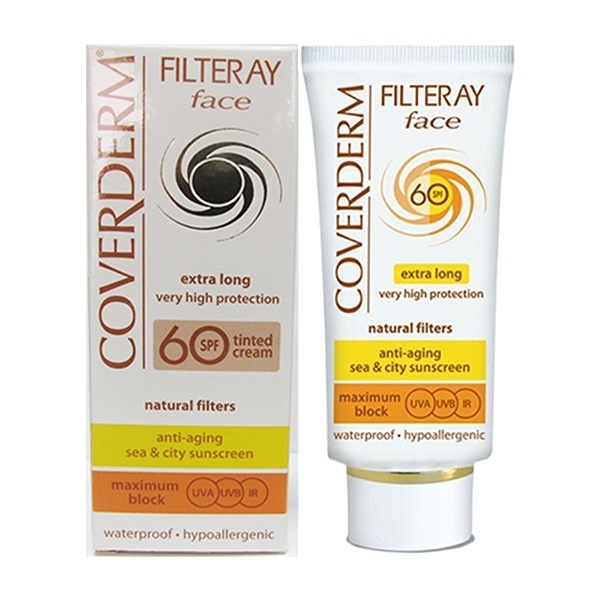 Kem chống nắng màu da Coverderm Filteray Face SPF 60 Tinted (Cool Beige) 50ml (R) (HSD: 4/27)