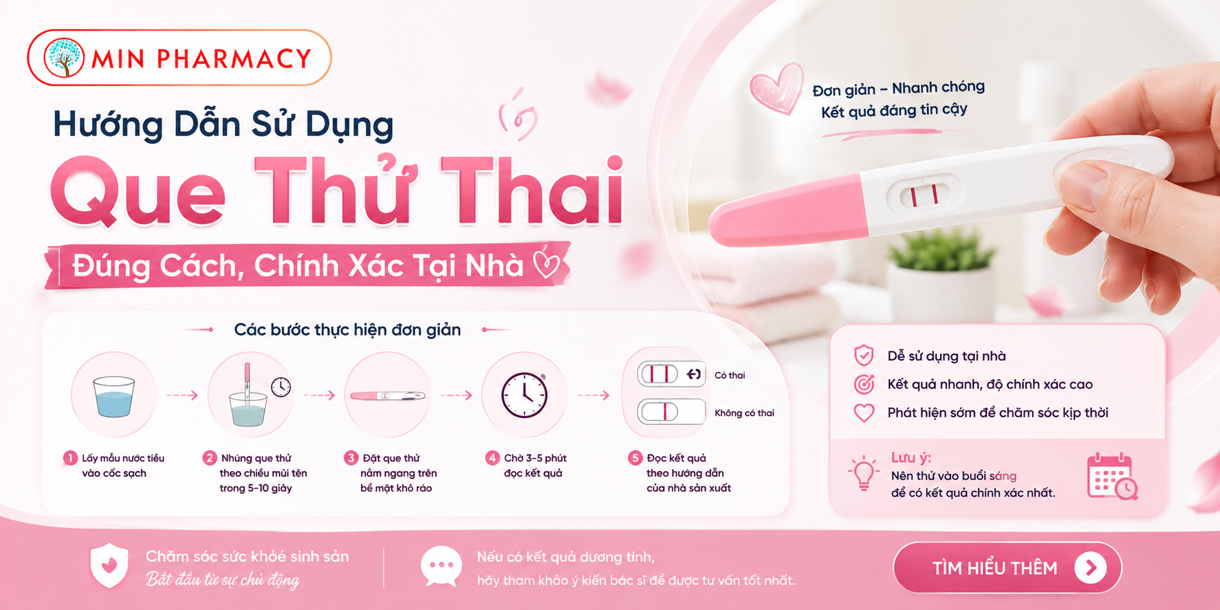 Hướng Dẫn Sử Dụng Que Thử Thai Đúng Cách, Chính Xác Tại Nhà
