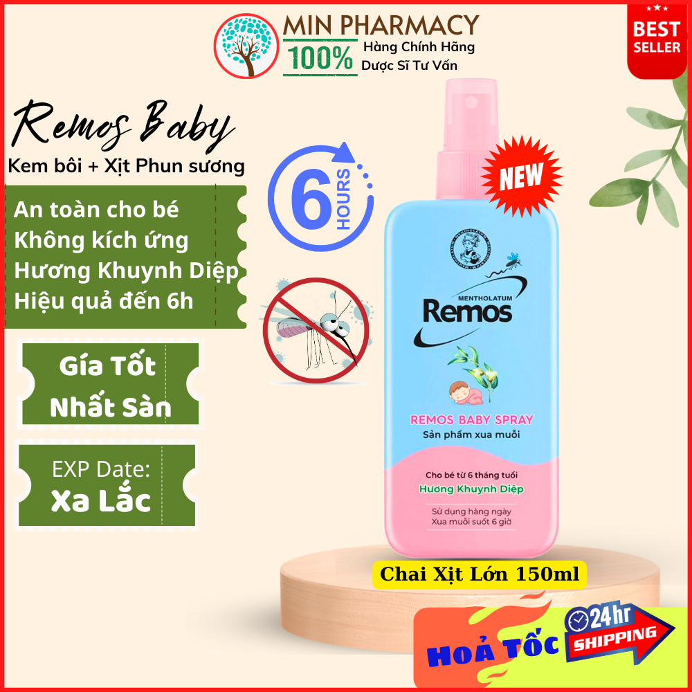 Xịt chống muỗi Remos Baby Spray - Hương Khuynh Diệp Chai Xịt 150ml.jpg