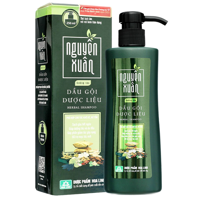 Dầu Gội Dược liệu NGUYÊN XUÂN - Xanh lá 250ml.jpg