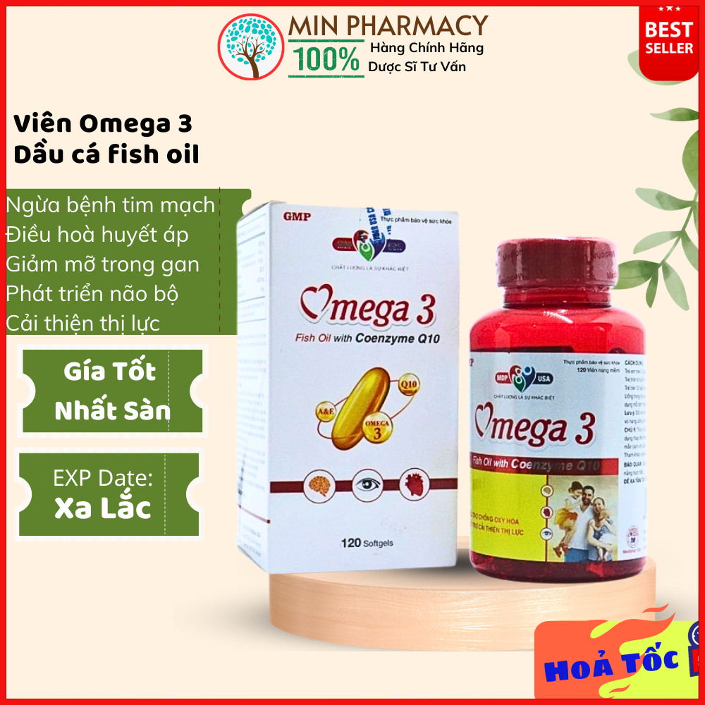 Viên uống dầu cá Omega 3 Fish oil Mediphar - Chai 120 viên.jpg