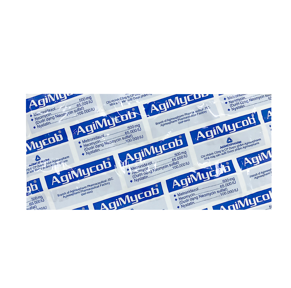Viên đặt phụ khoa Agimycob Agimexpharm điều trị viêm âm đạo (1 vỉ x 10 viên).webp