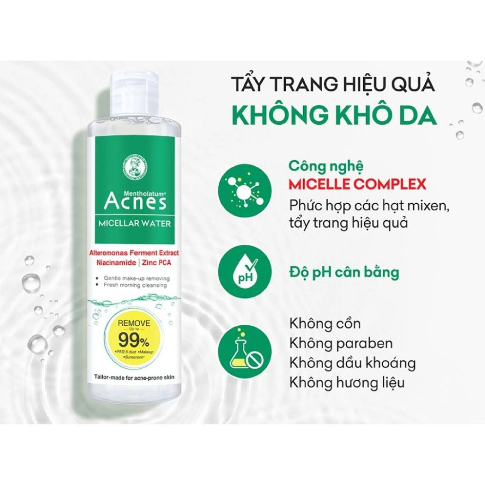 Nước tẩy trang cho da mụn Acnes Micellar Water 200ml.webp