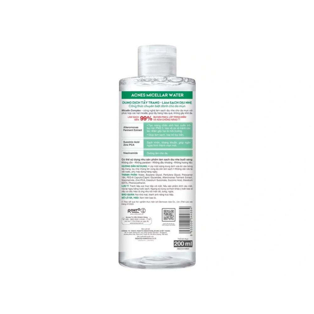 Nước tẩy trang cho da mụn Acnes Micellar Water 200ml.webp