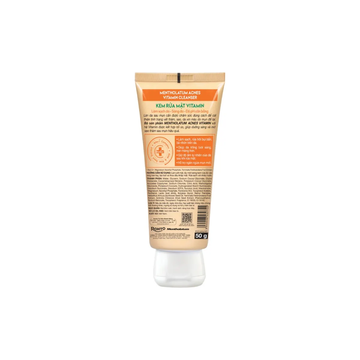 Sữa rửa mặt vitamin làm sáng da, mờ sẹo thâm dạng kem Acnes Vitamin Cleanser 50g.webp