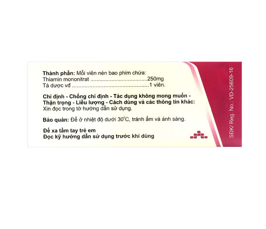 Agivitamin B1 250mg trị thiếu thiamin (10 vỉ x 10 viên).webp