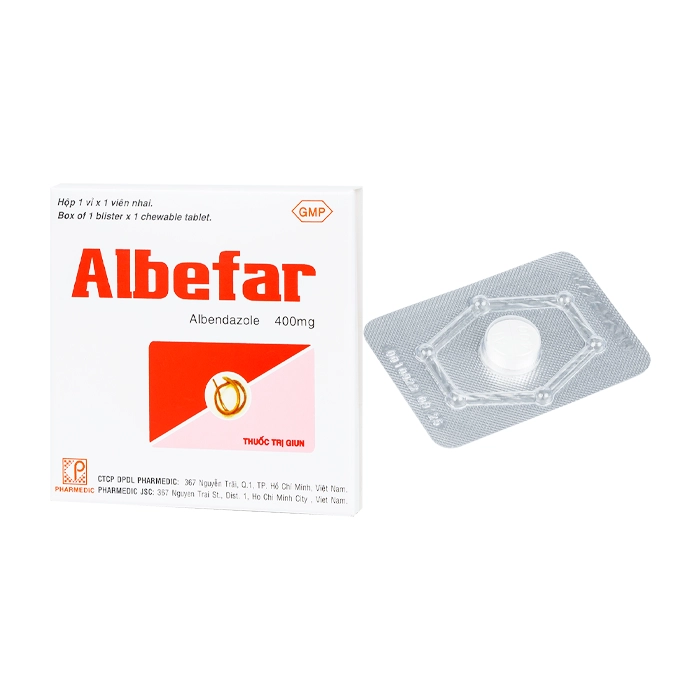 Albefar 400mg Pharmedic 1 vỉ x 1 viên.webp