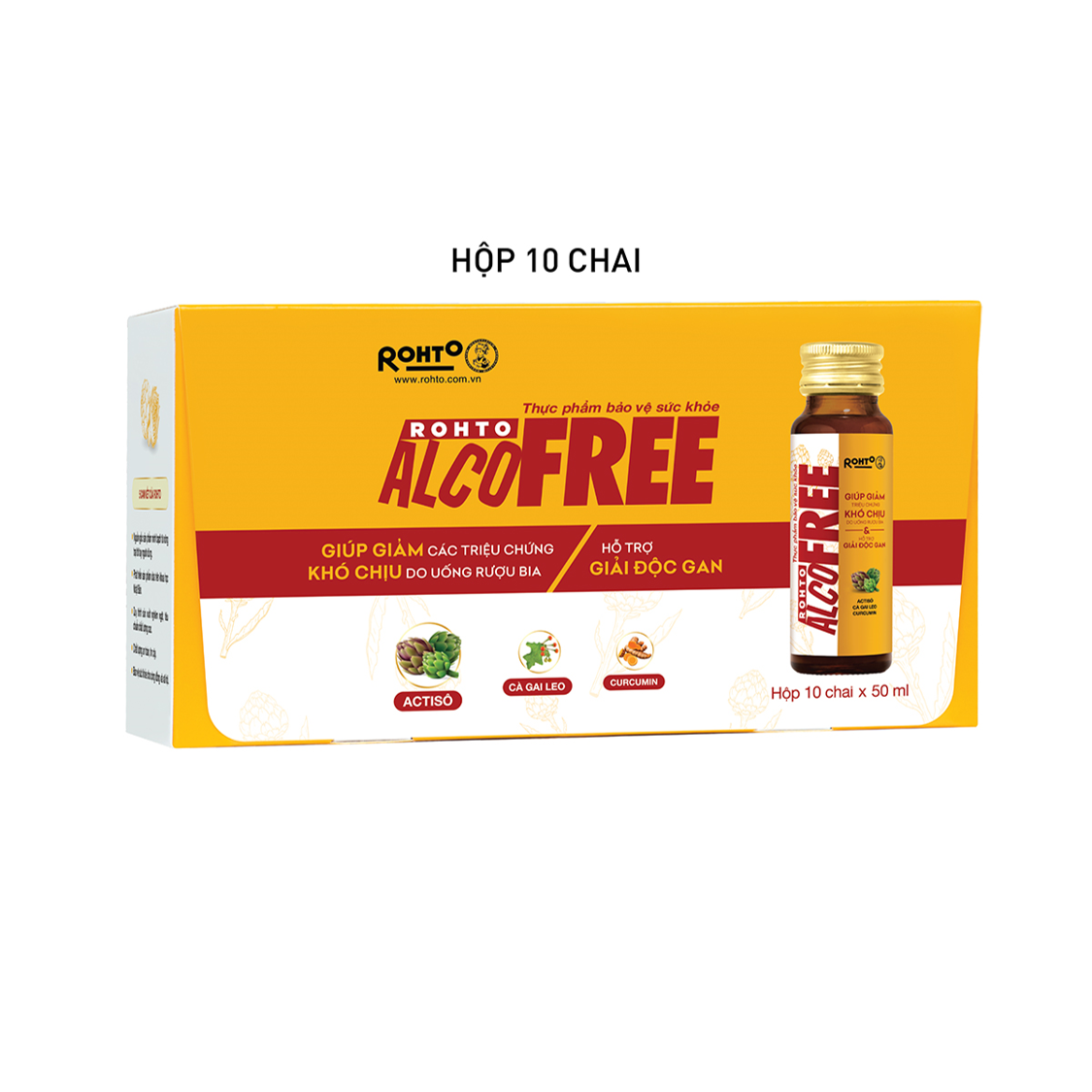 Nước uống giải rượu, thải độc gan Alcofree lốc 10 chai x 50ml.webp