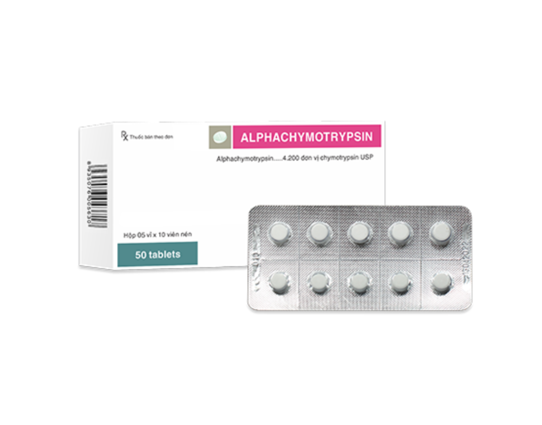 Alphachymotrysin 4.2mg (Hộp 2 vỉ x 10 viên).png
