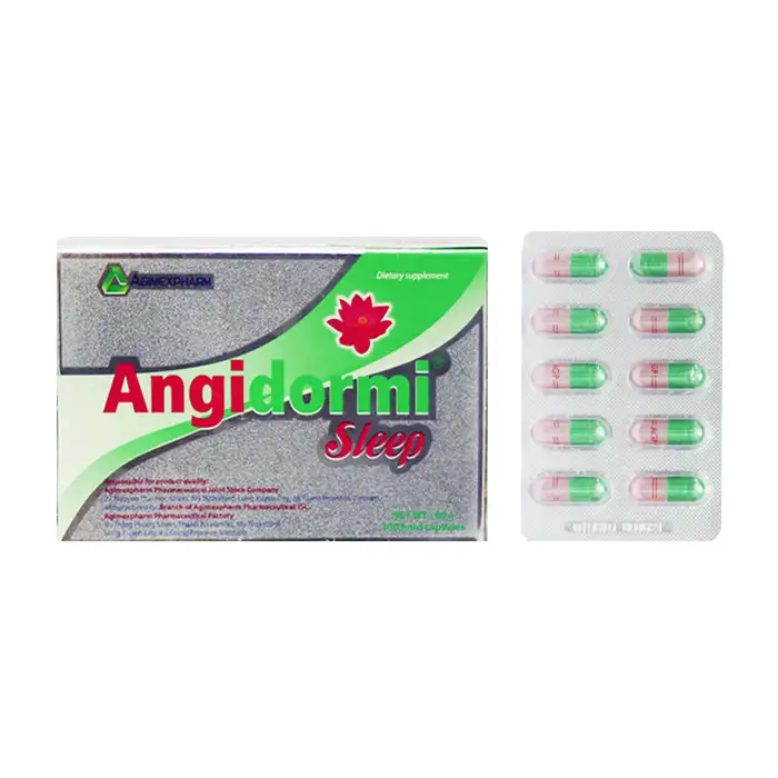 Angidormi Sleep Agimexpharm 10 vỉ x 10 viên – Viên uống ngủ ngon.webp