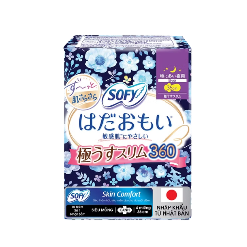 Băng vệ sinh siêu êm thoáng ban đêm Sofy Skin Comfort 36cm (4 miếnggói).png