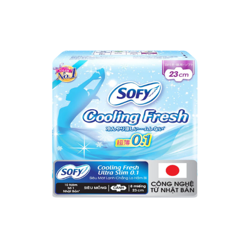 Băng vệ sinh siêu mỏng mát lạnh có cánh Sofy Cooling Fresh 23cm 8 miếng.png