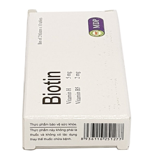 Biotin Mediphar USA hộp 20 viênBiotin Mediphar USA hộp 20 viên.jpg