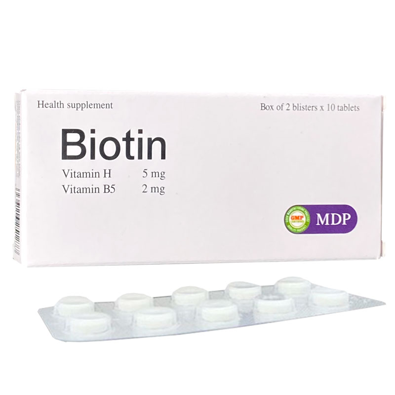 Biotin Mediphar USA hộp 20 viênBiotin Mediphar USA hộp 20 viên.jpg