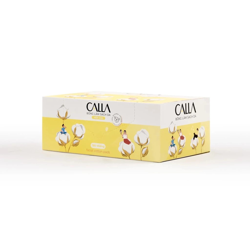 Bông Tẩy Trang Calla Bạch Tuyết Cotton Pads - Hộp 180 miếng1.jpg