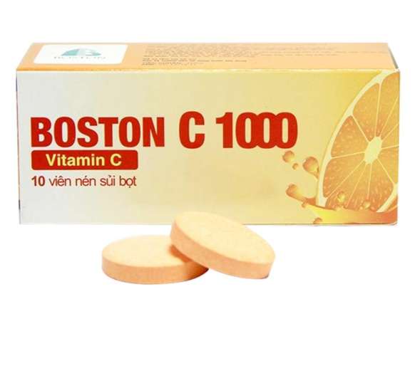 Viên nén sủi bọt Boston C 1000 trị tình trạng mệt mỏi tuýp 10 viên.webp