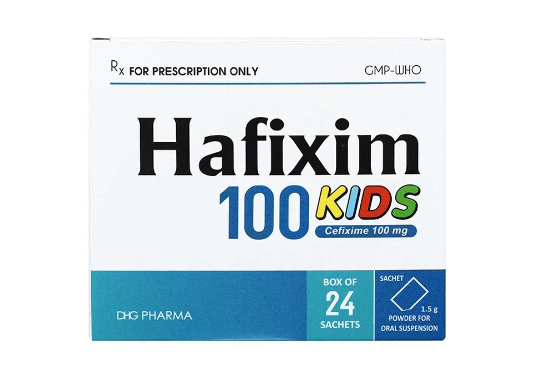 Bột Hafixim 100 Kids DHG điều trị nhiễm khuẩn (24 gói).webp