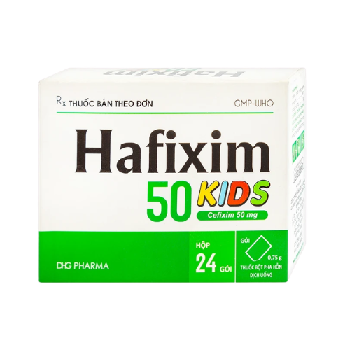 Bột Hafixim 50 Kids DHG điều trị nhiễm khuẩn (24 gói).webp