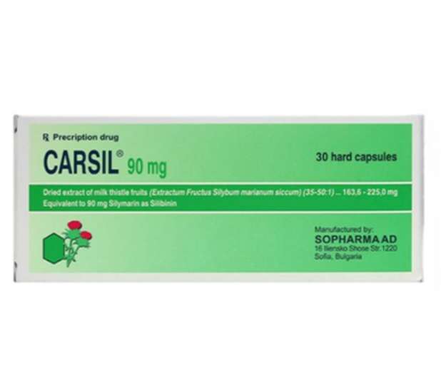 Carsil 90mg hỗ trợ trị viêm gan, xơ gan, gan nhiễm mỡ (5 vỉ x 6 viên).webp