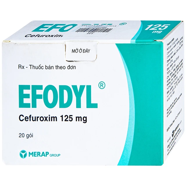 Cốm Efodyl 125mg Merap điều trị nhiễm khuẩn nhẹ đến vừa (20 gói).webp