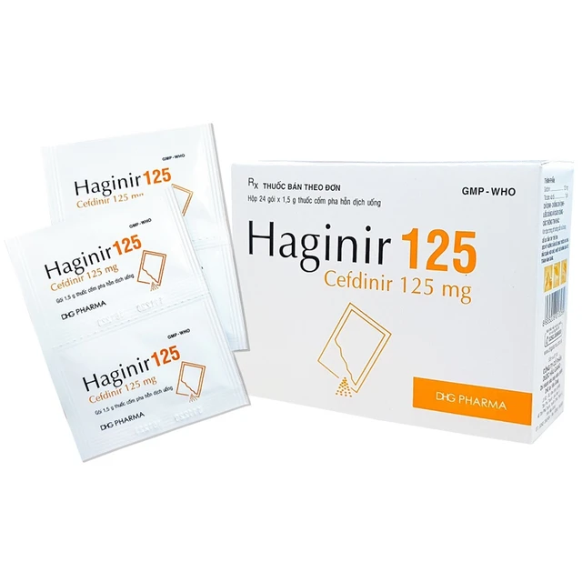 Cốm Haginir 125 DHG điều trị nhiễm khuẩn (24 gói).webp