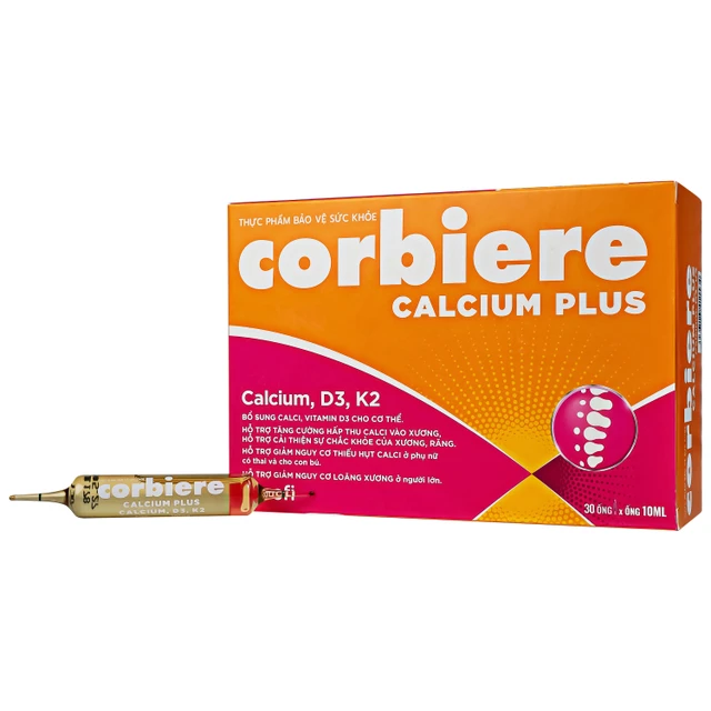 Corbiere Calcium Plus Sanofi 10ml Ống Bổ Sung Canxi Cho Xương Chắc Khỏe.webp