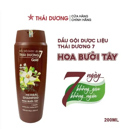 Dầu Gội Dược Liệu Thái Dương 7 Gold Hoa Bưởi Tây (200ml).webp