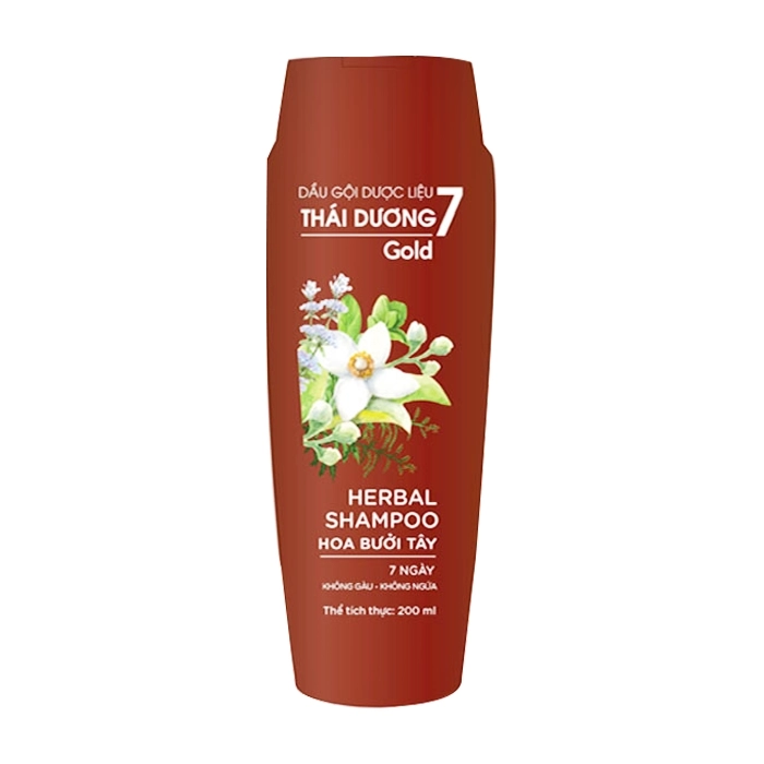 Dầu Gội Dược Liệu Thái Dương 7 Gold Hoa Bưởi Tây (200ml).webp
