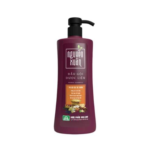 Dầu Gội Dược liệu NGUYÊN XUÂN - Đỏ nâu 450ml vòi.png