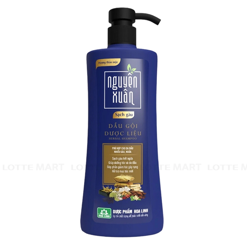 Dầu Gội Dược liệu NGUYÊN XUÂN - Sạch gàu 450ml vòi.jpg.webp