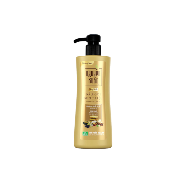 Dầu Gội Dược liệu NGUYÊN XUÂN - Vàng 450ml vòi.png