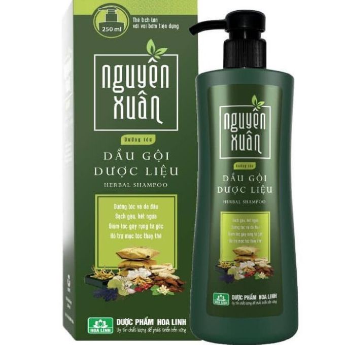 Dầu Gội Dược liệu NGUYÊN XUÂN - Xanh lá 250ml.jpg