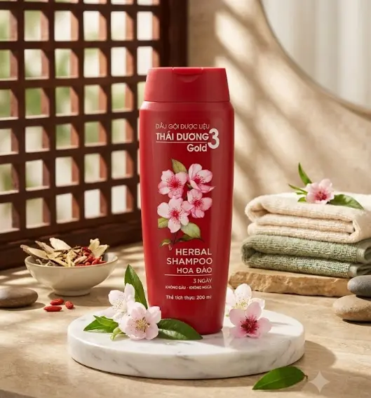 Dầu gội DL Thái Dương 3 Gold Hoa Đào 200ml.webp