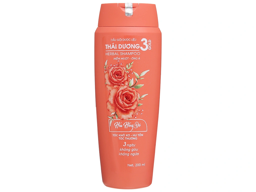Dầu gội dược liệu Thái Dương 3 Gold hoa hồng đỏ 200ml.webp