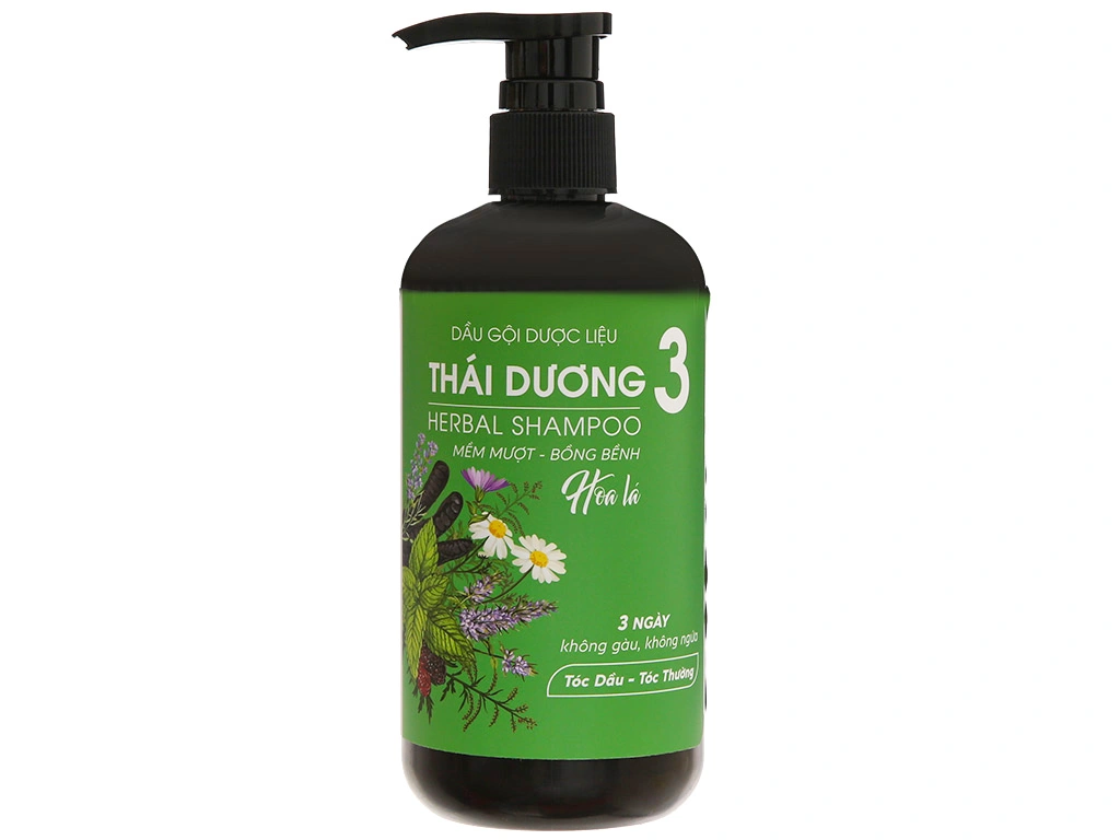 Dầu gội dược liệu Thái Dương 3 làm sạch gàu hoa lá 500ml.webp
