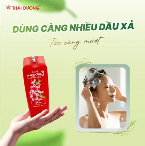 Dầu xả Thái Dương 3 hương hoa đào dưỡng tóc mềm mượt, óng ả (200ml).webp
