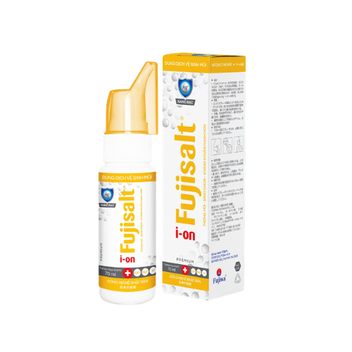 Chai xịt mũi ion muối Fujisalt 70ml Việt Hà - Hương The mát Nắp Vàng.png