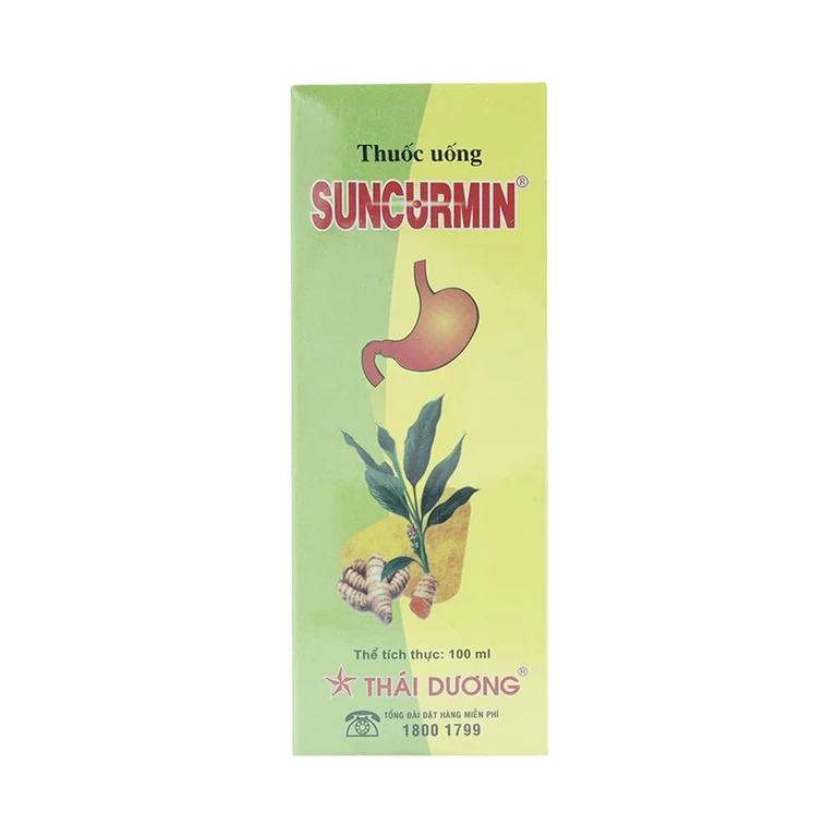 Dung dịch Suncurmin Sao Thái Dương điều trị viêm loét dạ dày, hành tá tràng (100ml).webp