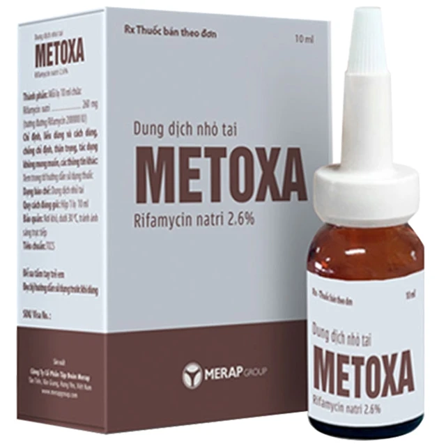 Dung dịch nhỏ tai Metoxa Merap điều trị nhiễm trùng tai (10ml).webp
