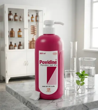 Dung dịch sát khuẩn Povidine 4% 800ml (đỏ,có vòi).jpg