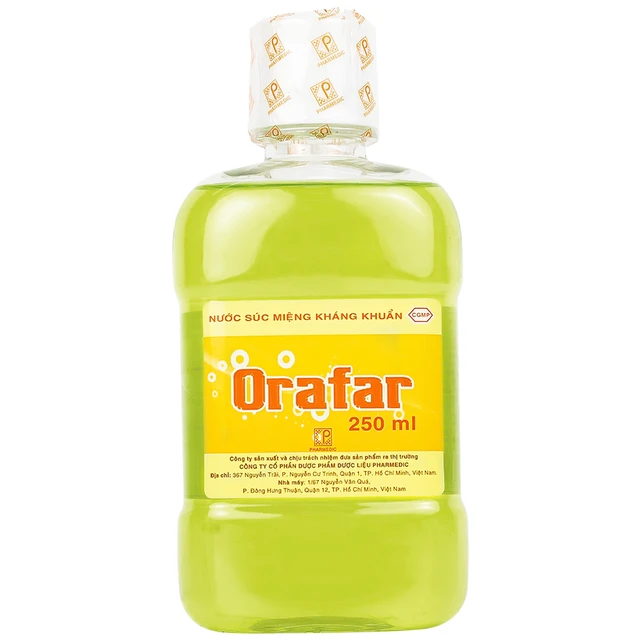 Dung dịch súc miệng Orafar làm sạch răng bảo vệ nướu (chai 250ml).webp