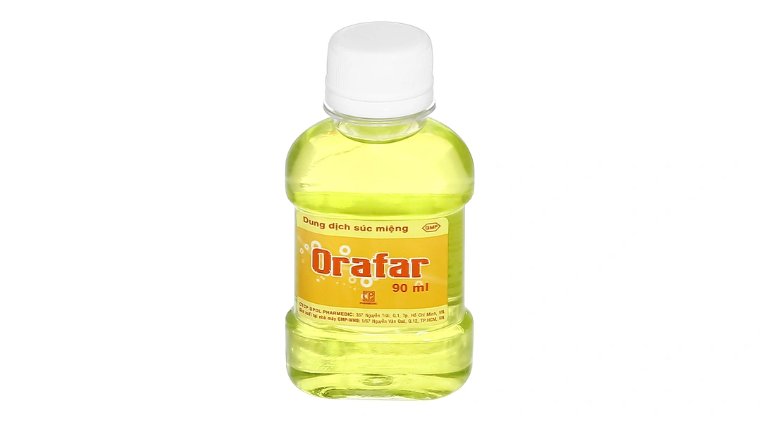 Dung dịch súc miệng Orafar làm sạch răng bảo vệ nướu (chai 90ml).webp