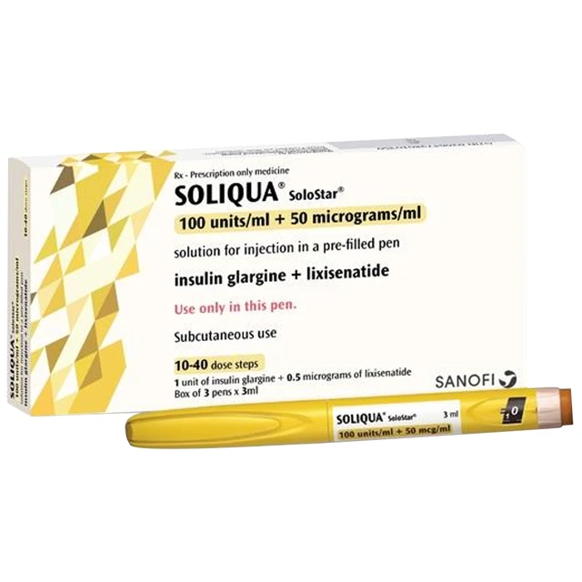 Dung dịch tiêm Soliqua SoloStar Sanofi điều trị đái tháo đường.webp