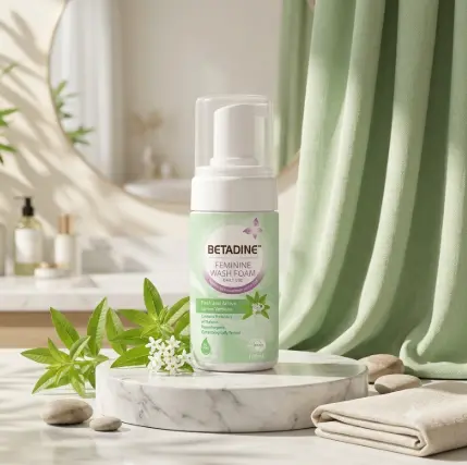 Dung dịch vệ sinh phụ nữ Betadine Feminine Wash Foam Fresh Active 100ml.jpg