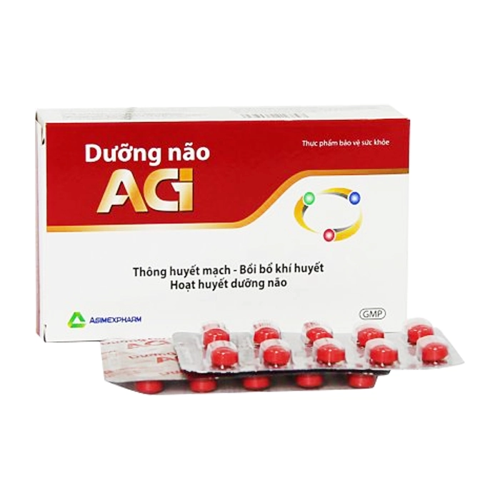 Dưỡng não AGI hỗ trợ bồi bổ khí huyết, hỗ trợ thông huyết mạch (3 vỉ x 10 viên).webp