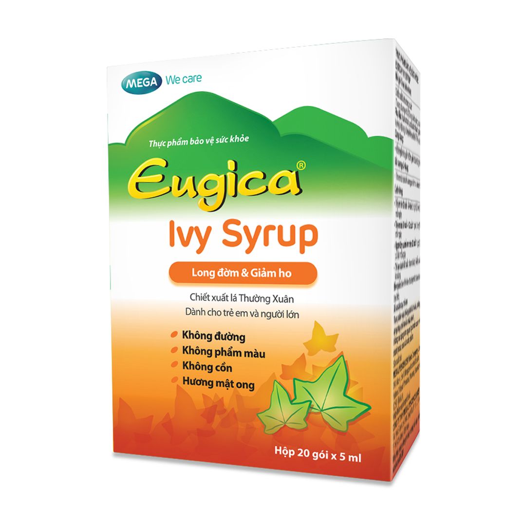 Thực phẩm bảo vệ sức khỏe MGWC Eugica Ivy Syrup Hỗ trợ giảm ho, giảm đờm (Hộp 20 gói x 5ml).jpg