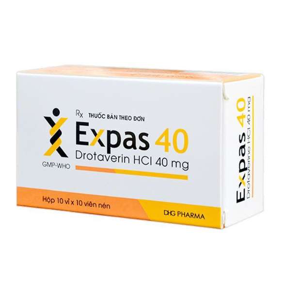 Expas 40mg giảm đau, trị co thắt cơ có nguồn gốc từ cơ trơn (10 vỉ x 10 viên).webp